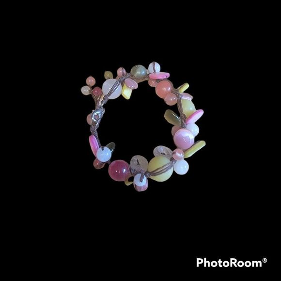 Handmade Bracelet with Glass Beads. Multi Colored. - Picture 4 of 8